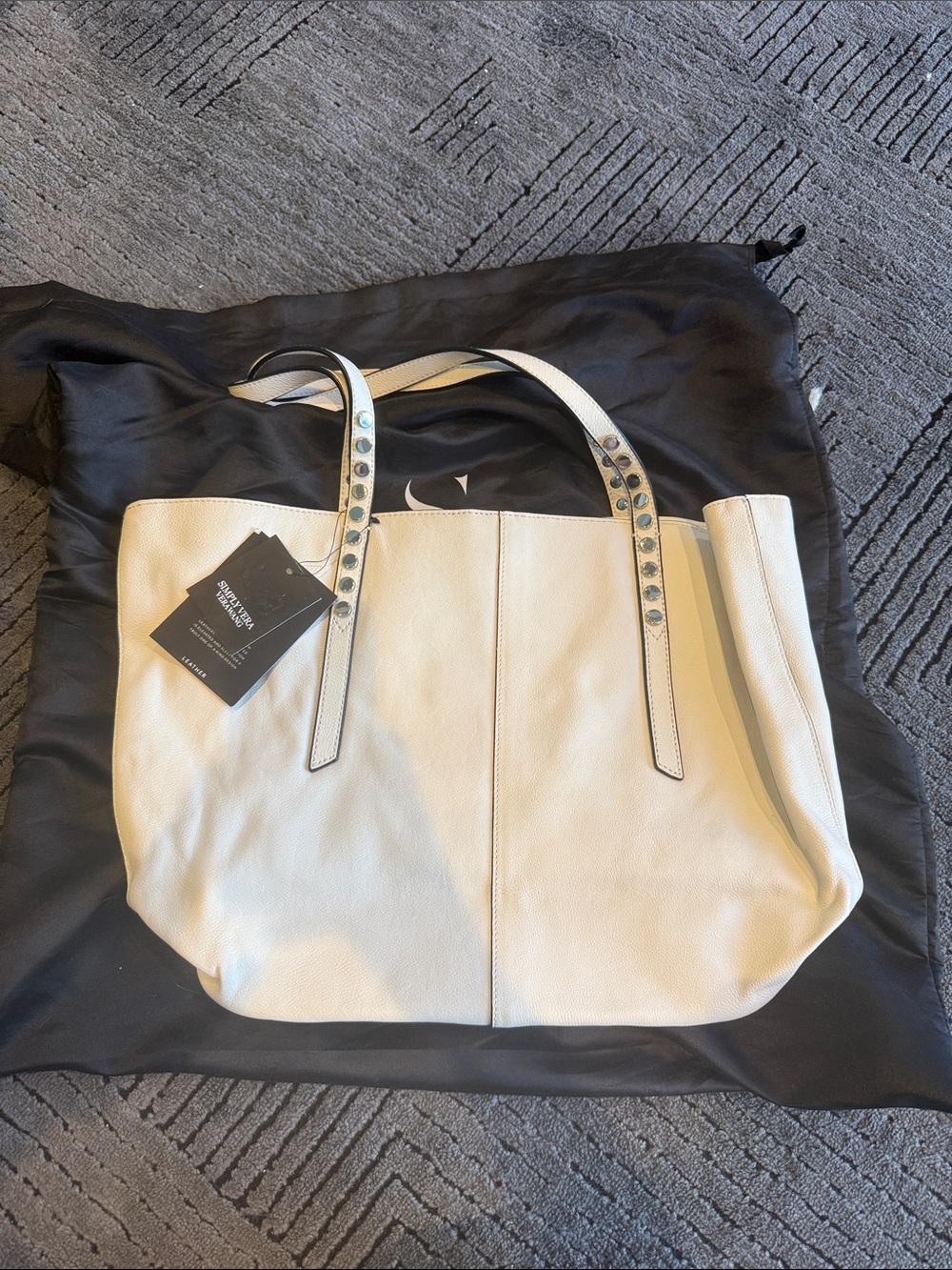 Simply Vera Vera Wang Cream Leather Langly Tote